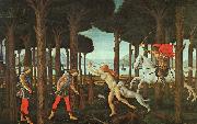 BOTTICELLI, Sandro The Story of Nastagio degli Onesti (first episode) ghj painting